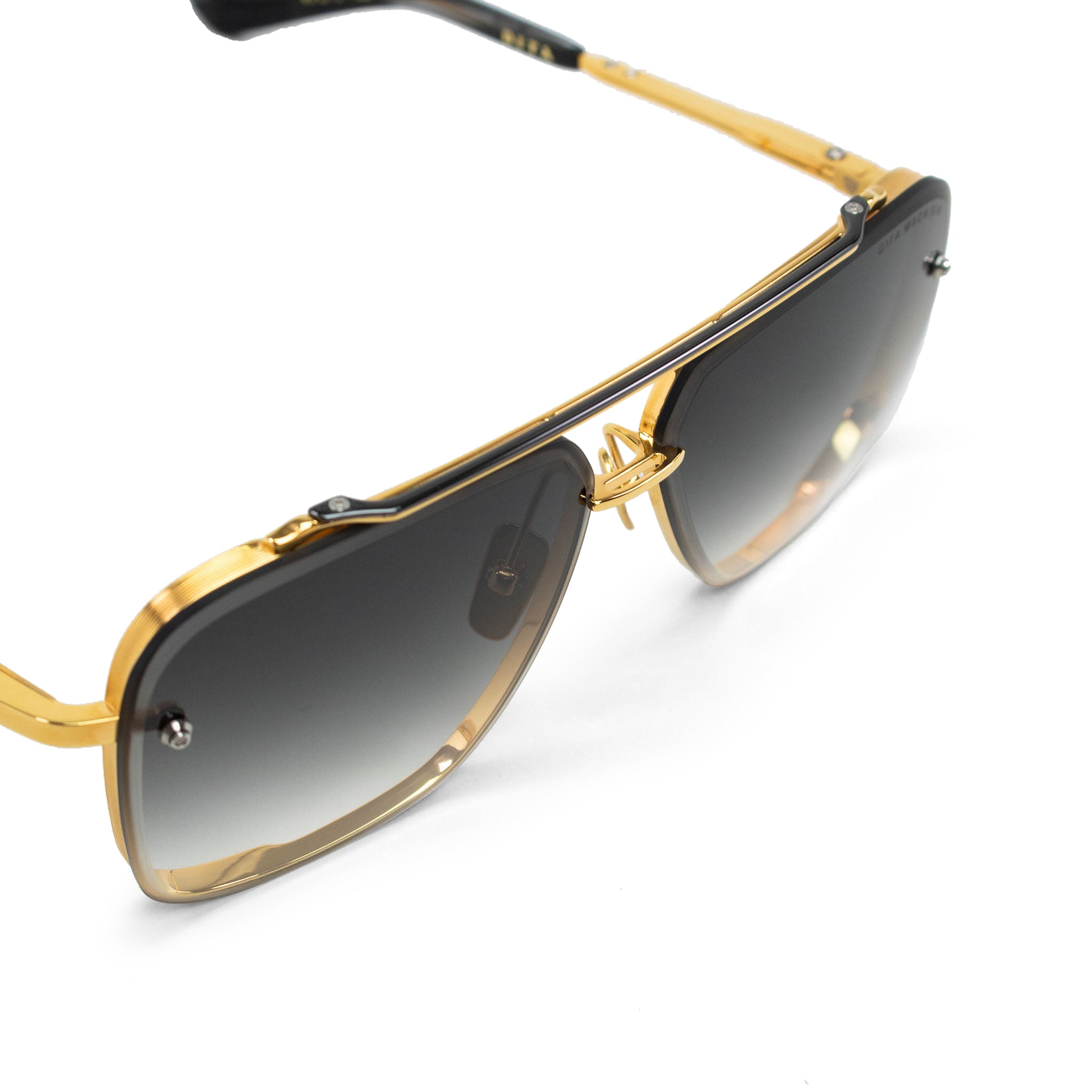 Image Of Dita Eyewear DTS121 Mach Six Yellow Gold/Black Sunglasses